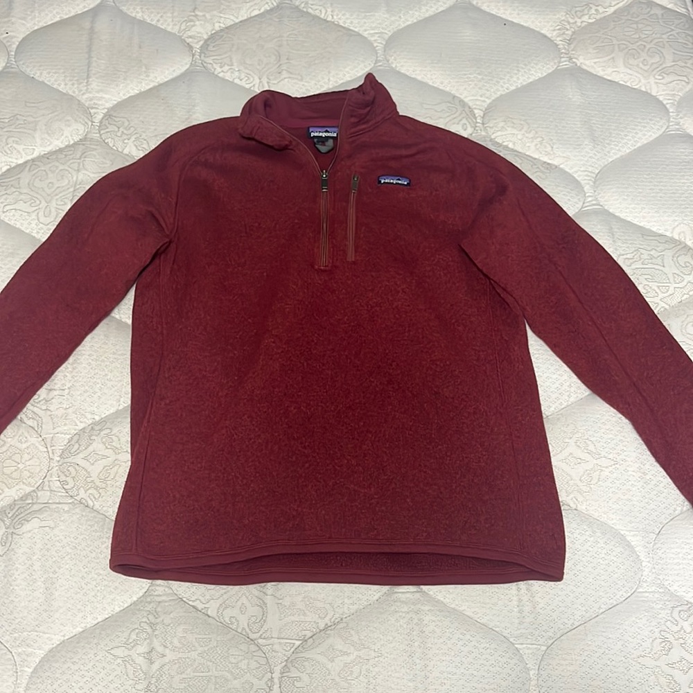 Red quarter zip sweater Patagonia
